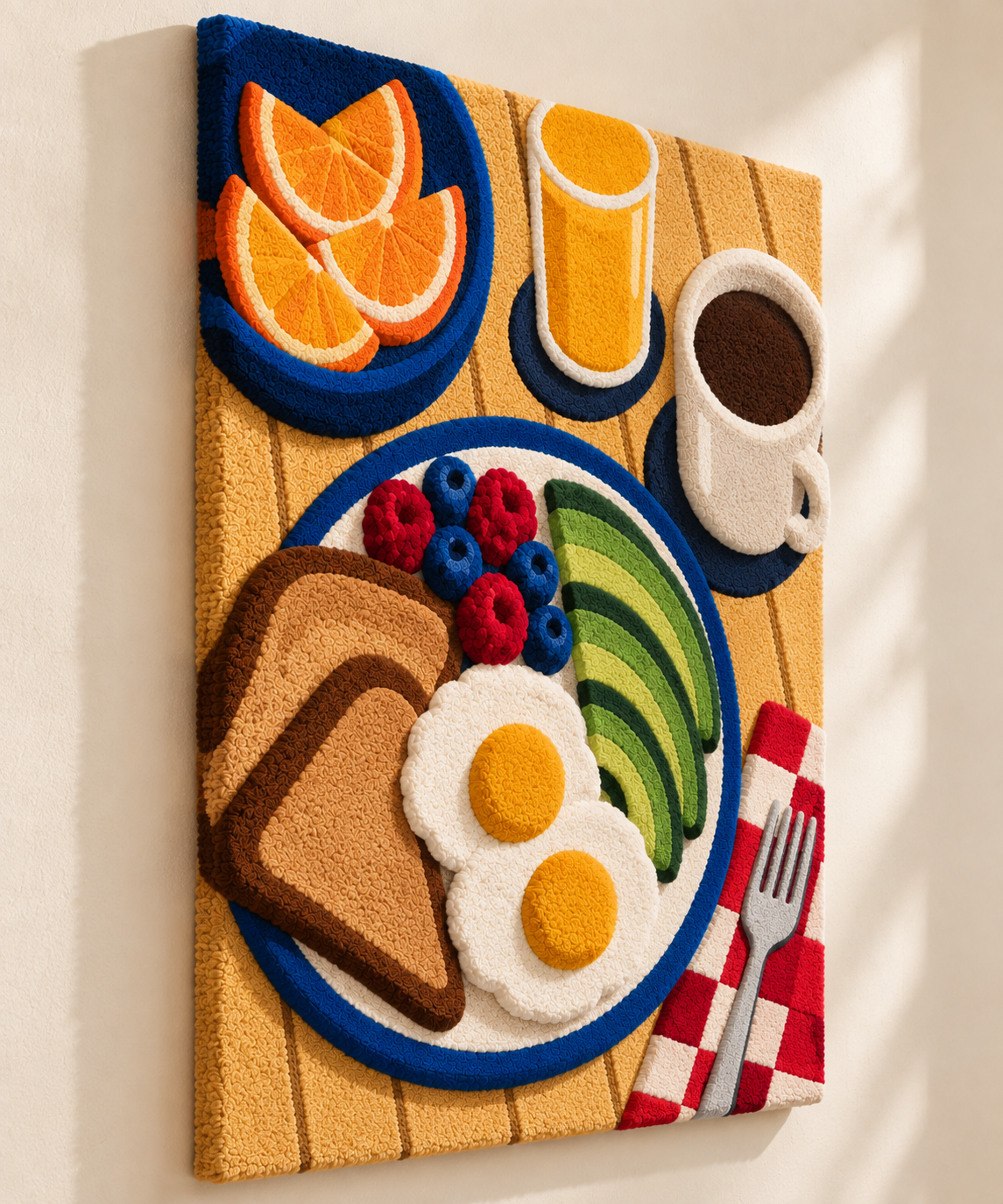 Morning on the Blue Plate — angled relief view