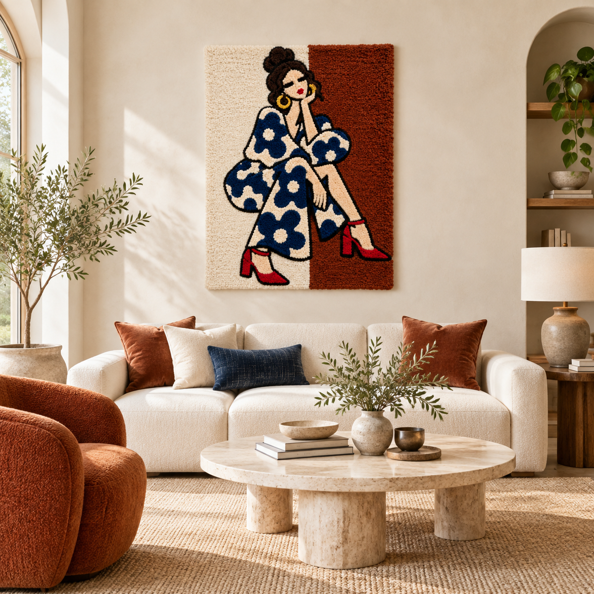 Navy Daisy Pause — front-facing room scene [room-front]