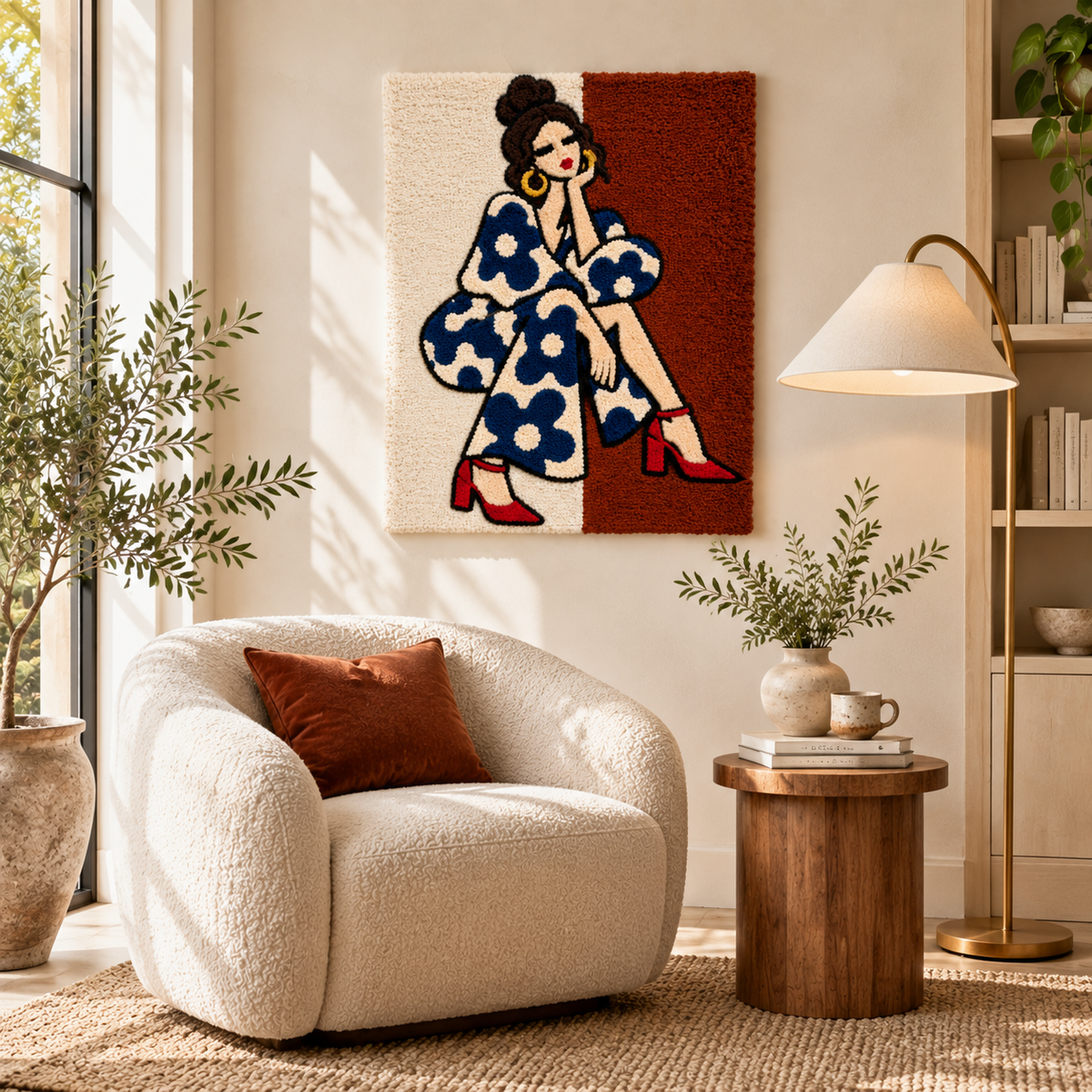 Navy Daisy Pause — room setting 2
