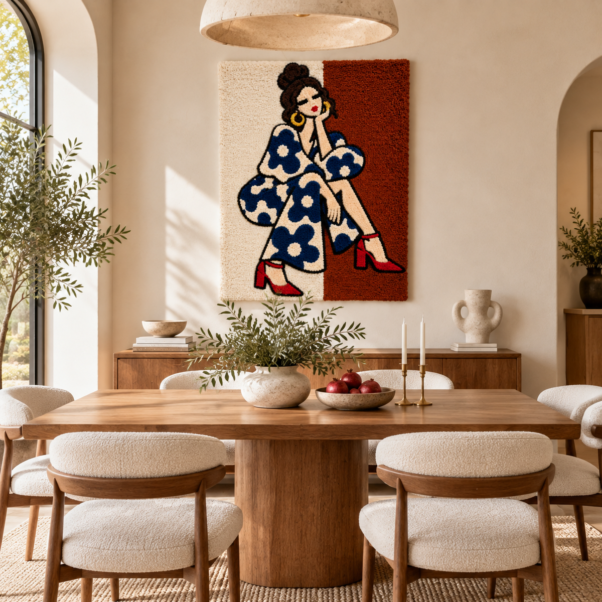 Navy Daisy Pause — room setting 3