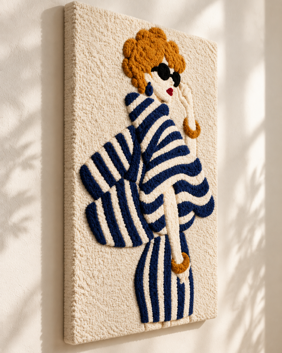 Navy Stripes in the Sun — angled relief view