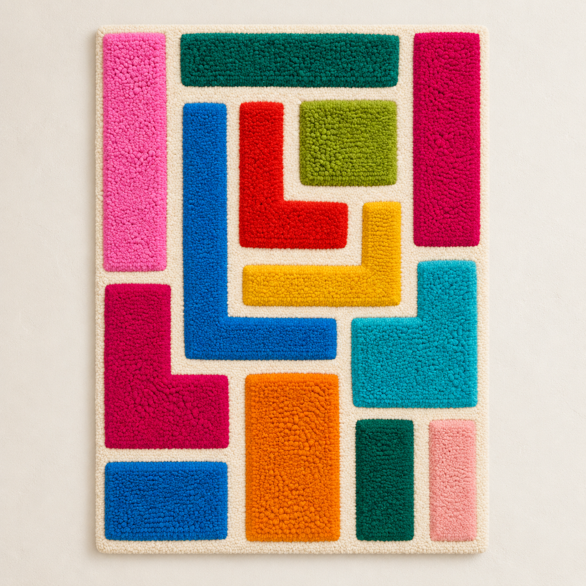 Hewn Earth Nested Candy Corner Blocks wall art featuring colorful, geometric nested shapes for modern home decor.