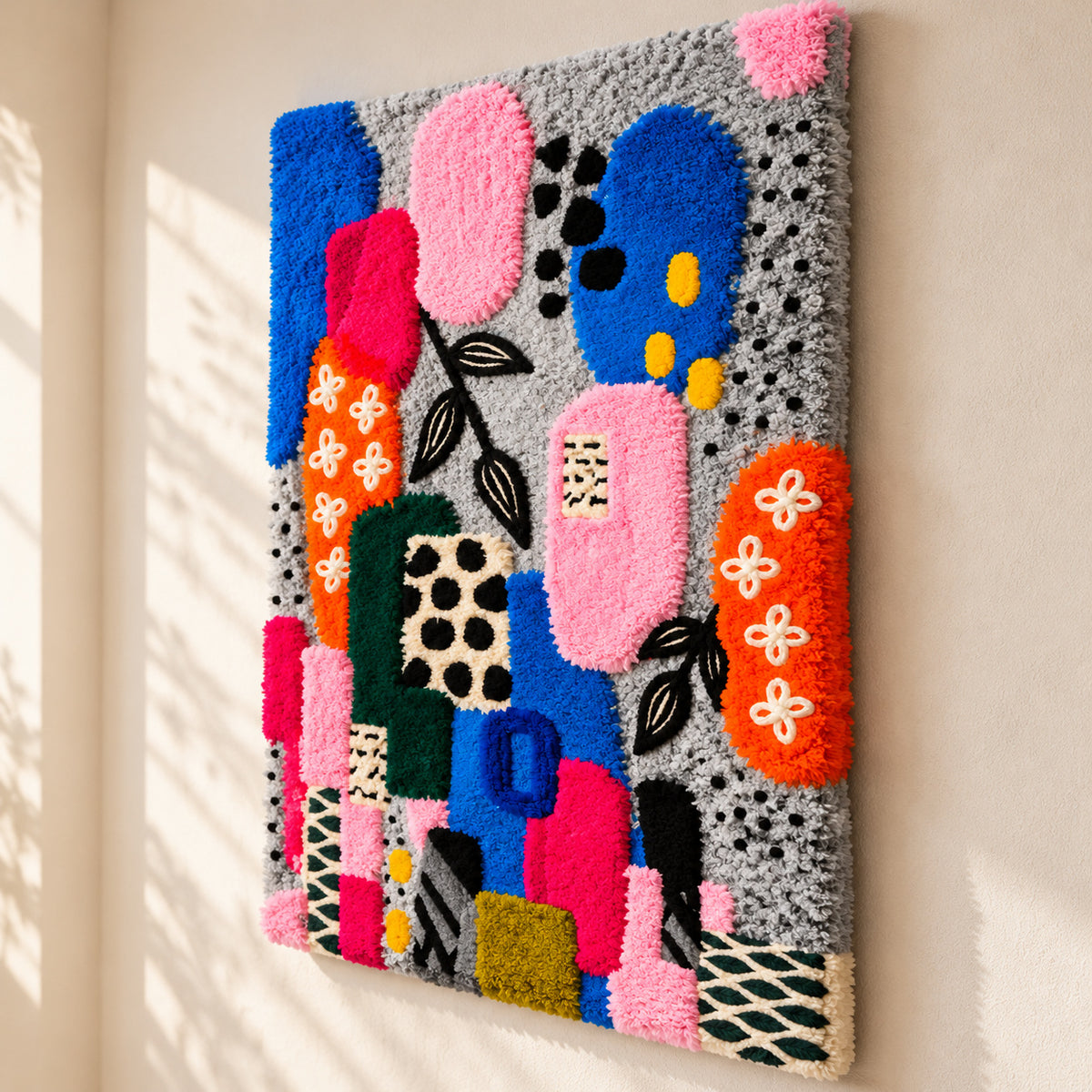 Botanical Pop Collage by Norma Chung — angled relief view