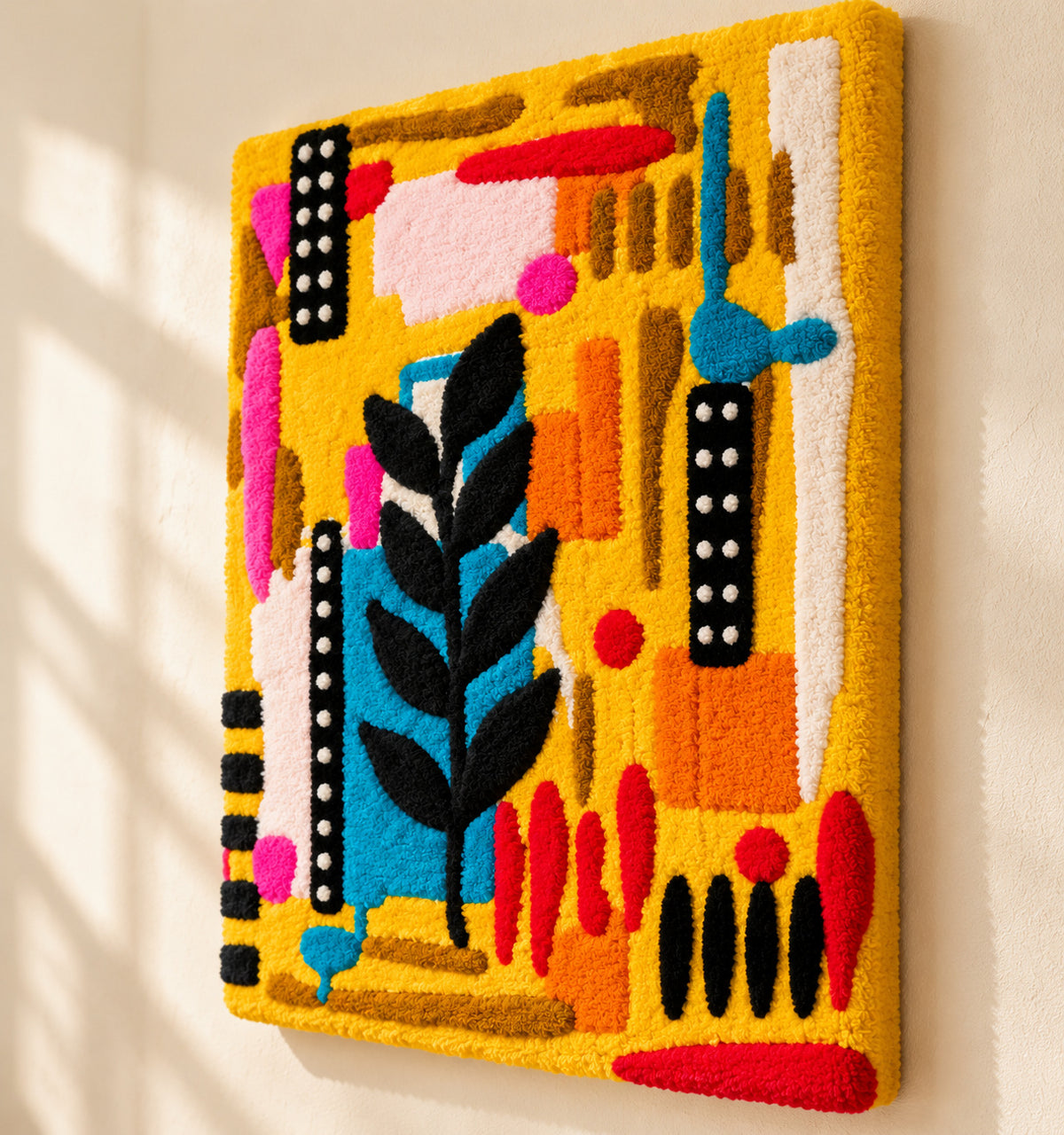 Golden Leaf Parade by Norma Chung — angled relief view