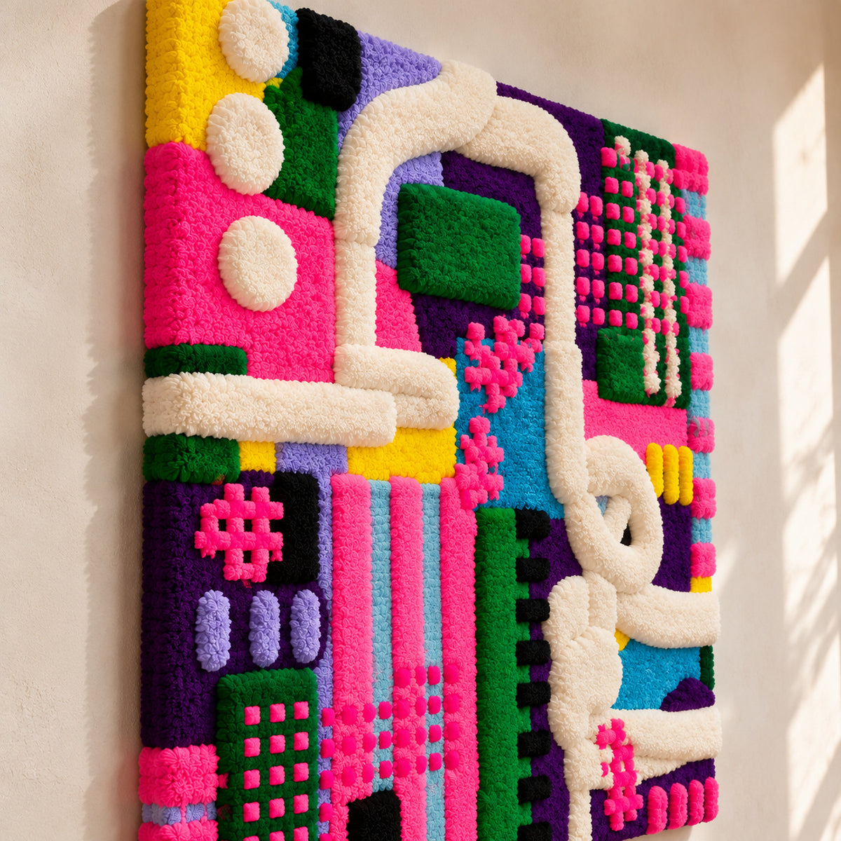 Ivory Loop Labyrinth by Norma Chung — angled relief view