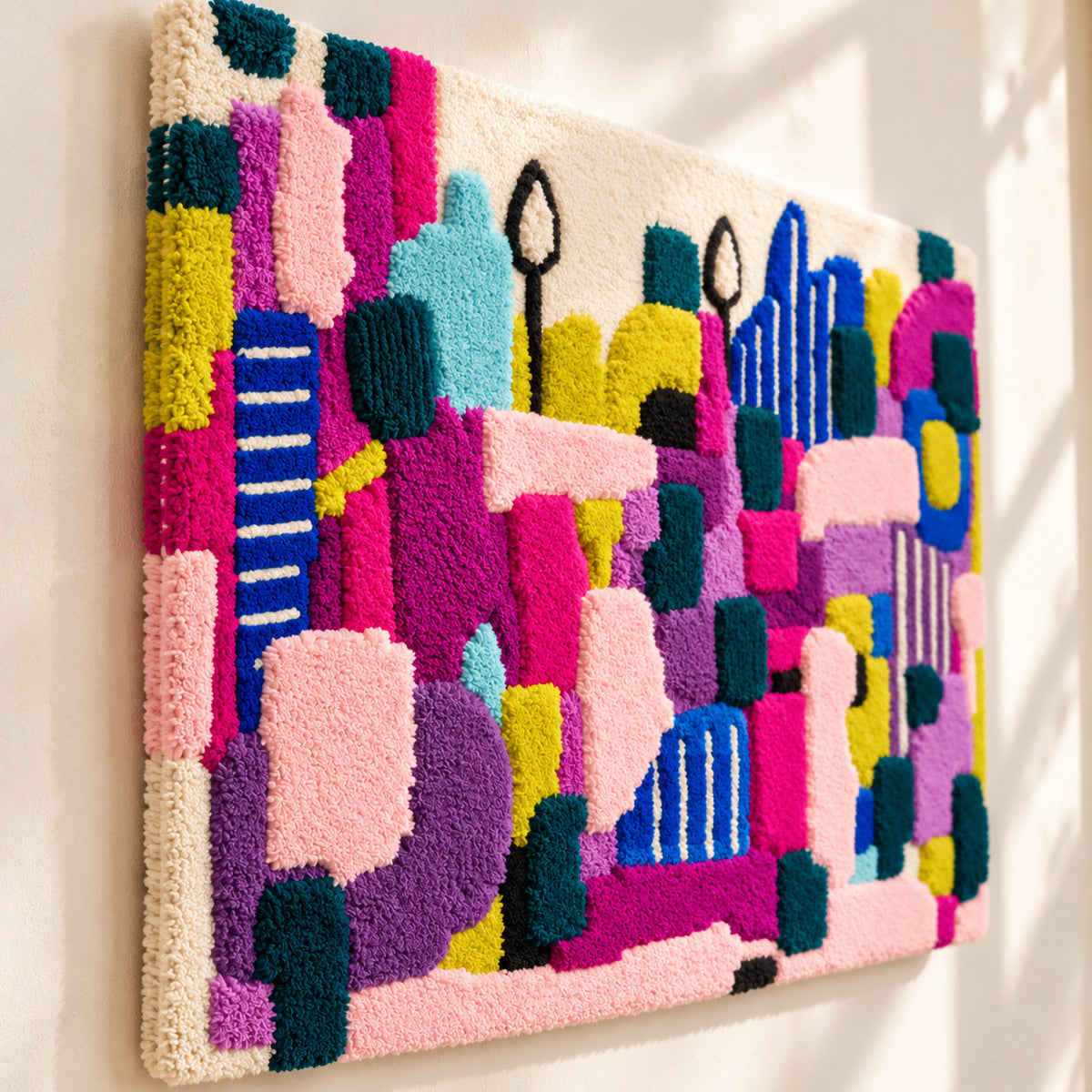 Magenta Mosaic by Norma Chung — angled relief view