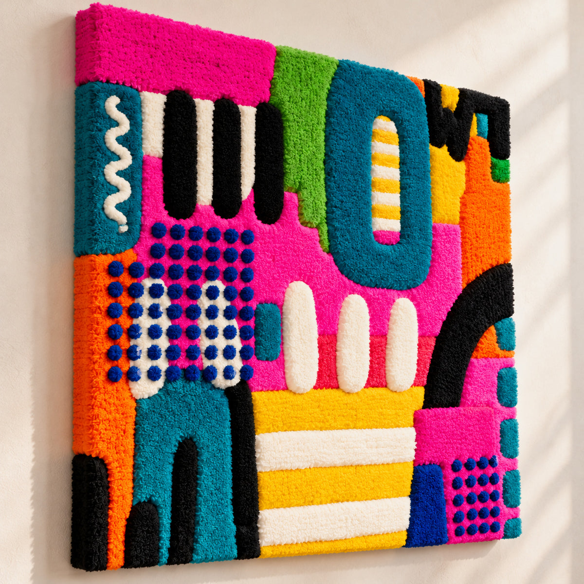 Teal Oval Carnival by Norma Chung — angled relief view