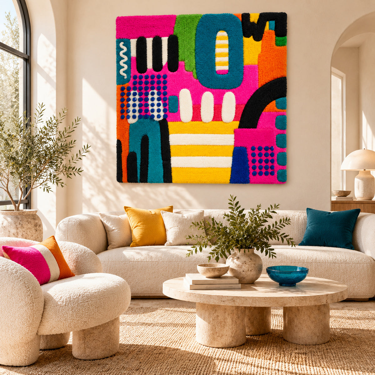 Teal Oval Carnival by Norma Chung — room setting