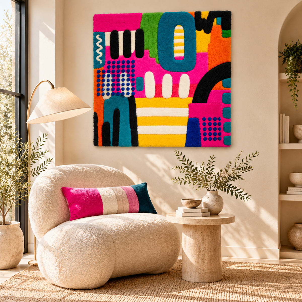 Teal Oval Carnival by Norma Chung — room setting