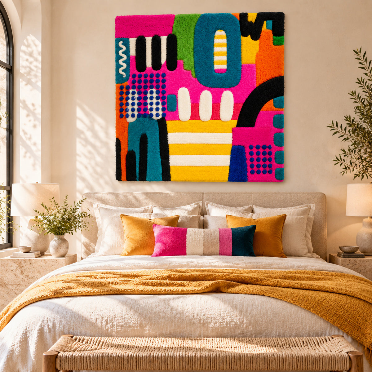 Teal Oval Carnival by Norma Chung — room setting
