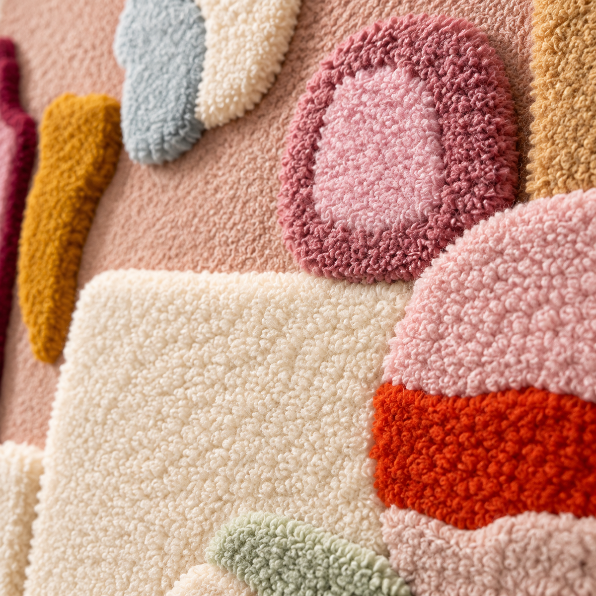 Objects in a Rose Room — tufted wool texture detail