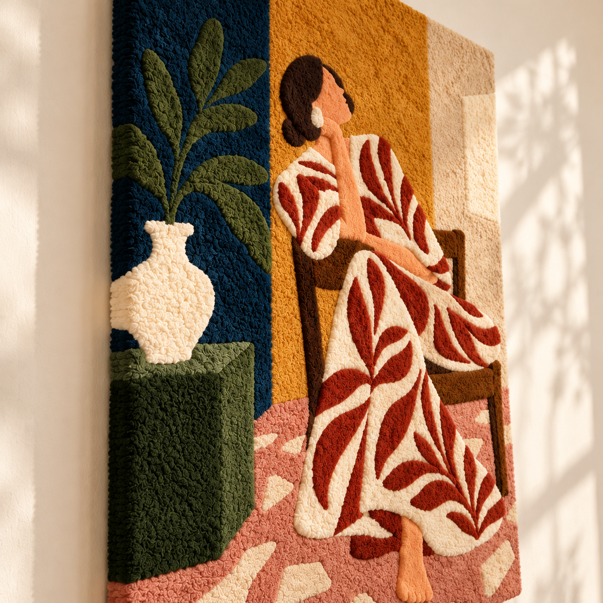 Ochre Afternoon Reverie by Hewn Earth Studio — angled relief view