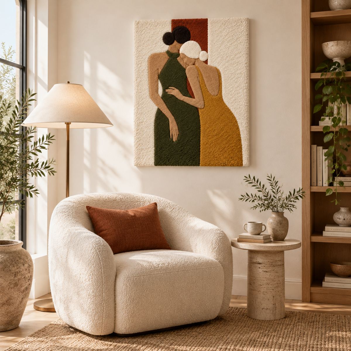 Ochre and Olive Companions — room setting