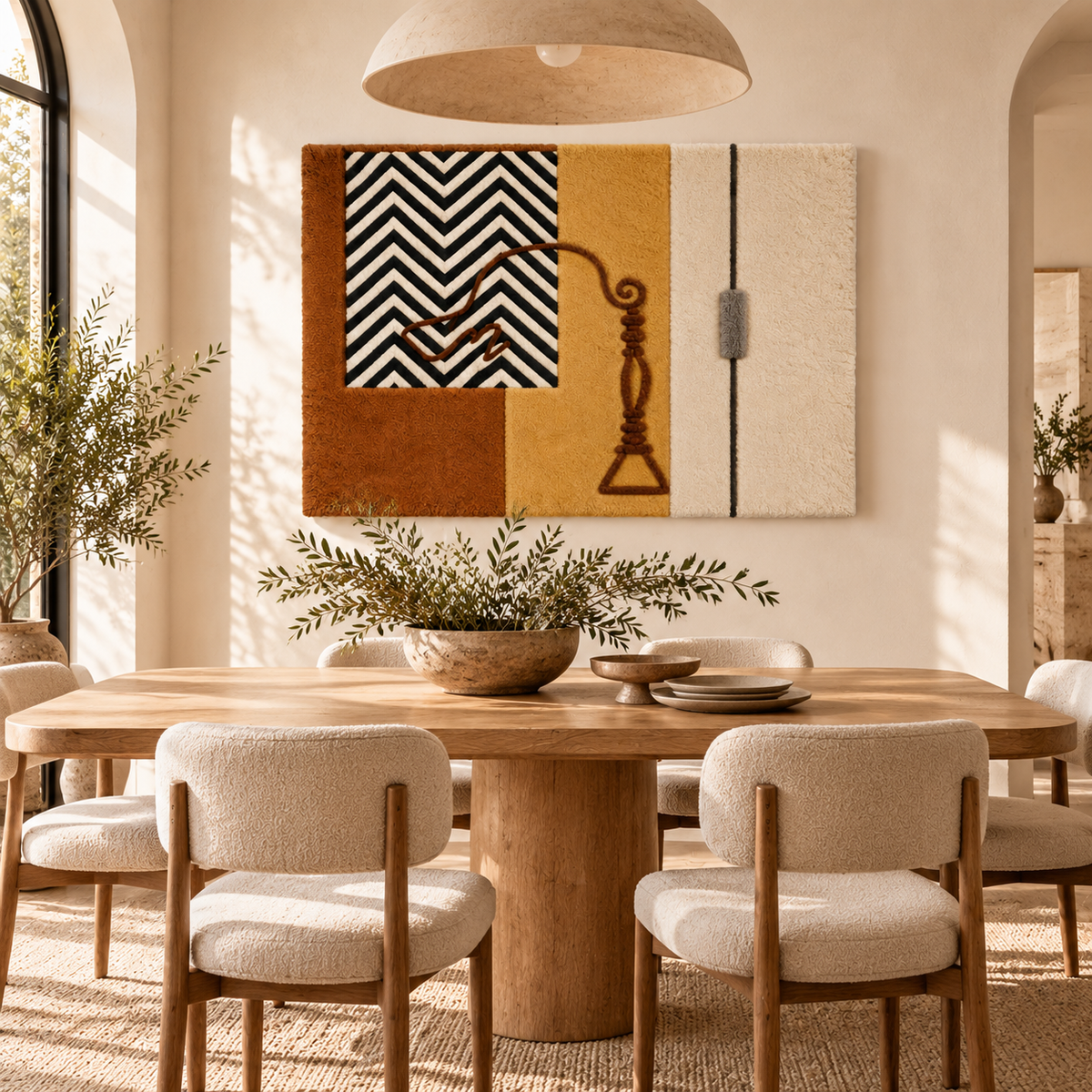Ochre Chevron Study by Hewn Earth Studio — room setting