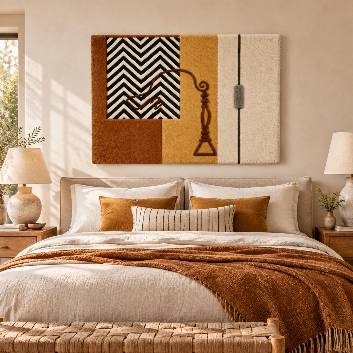 Ochre Chevron Study by Hewn Earth Studio — room setting
