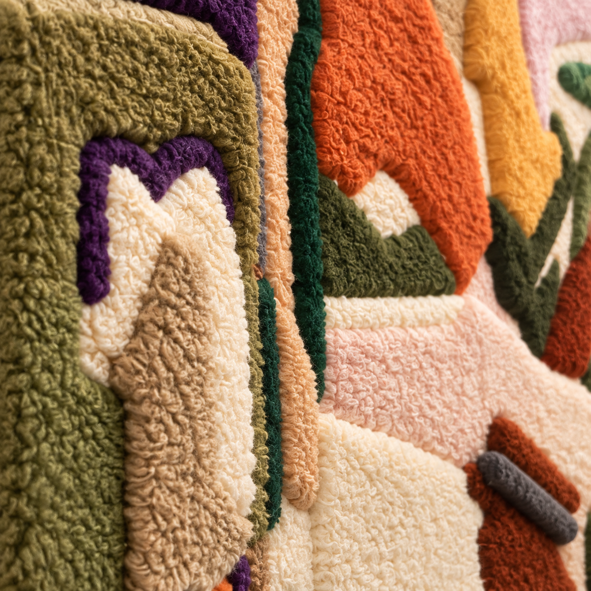 Ochre City Fragments — tufted wool texture detail