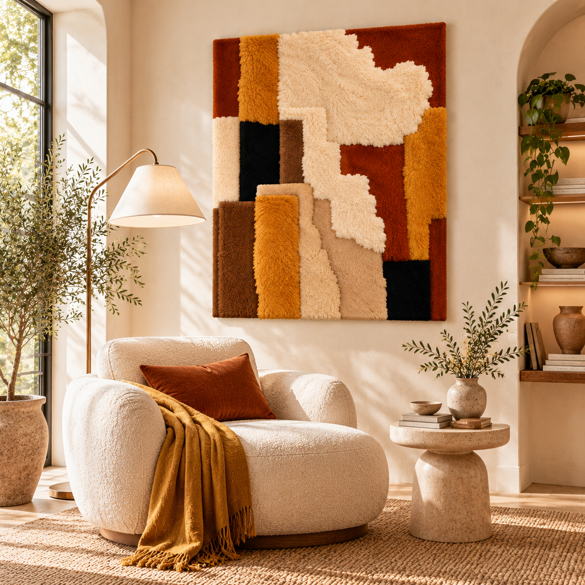 Ochre Cloud Relief by Hewn Earth Studio — room setting