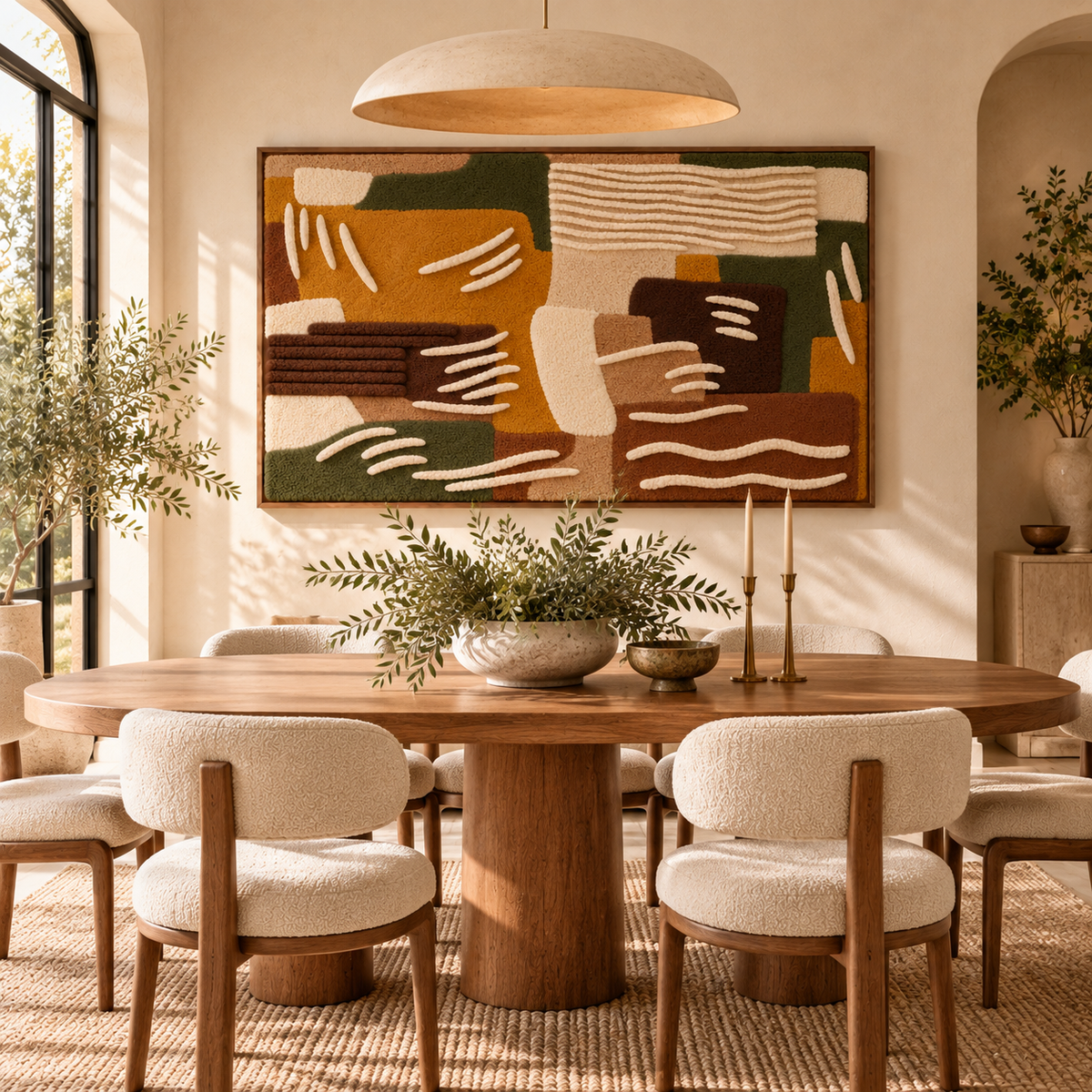 Ochre Olive River Marks by Hewn Earth Studio — room setting