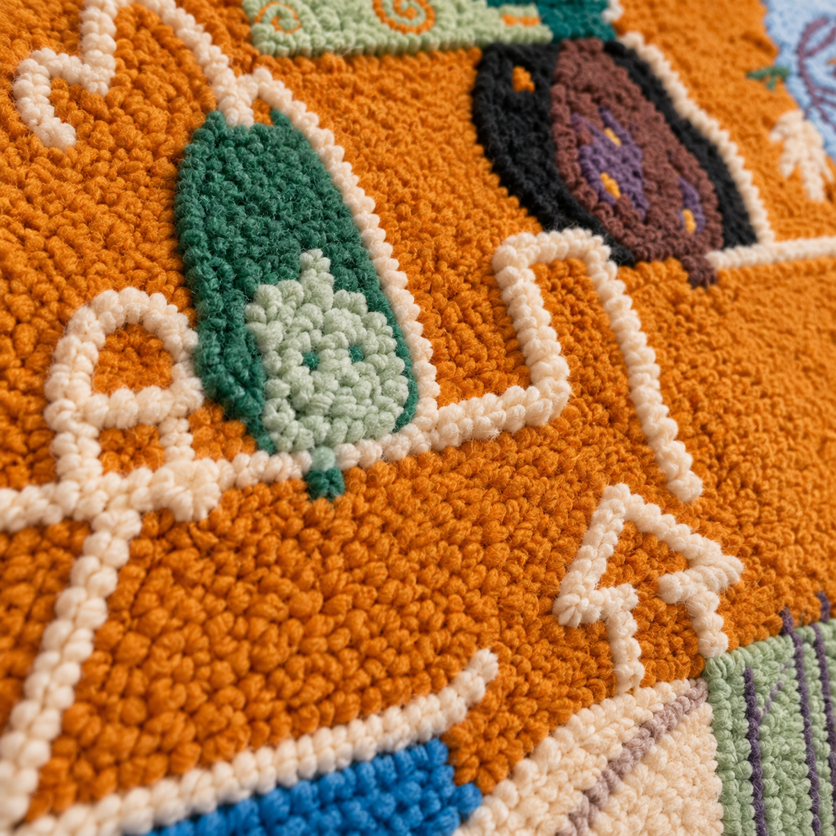 Ochre River Reverie — tufted wool texture detail