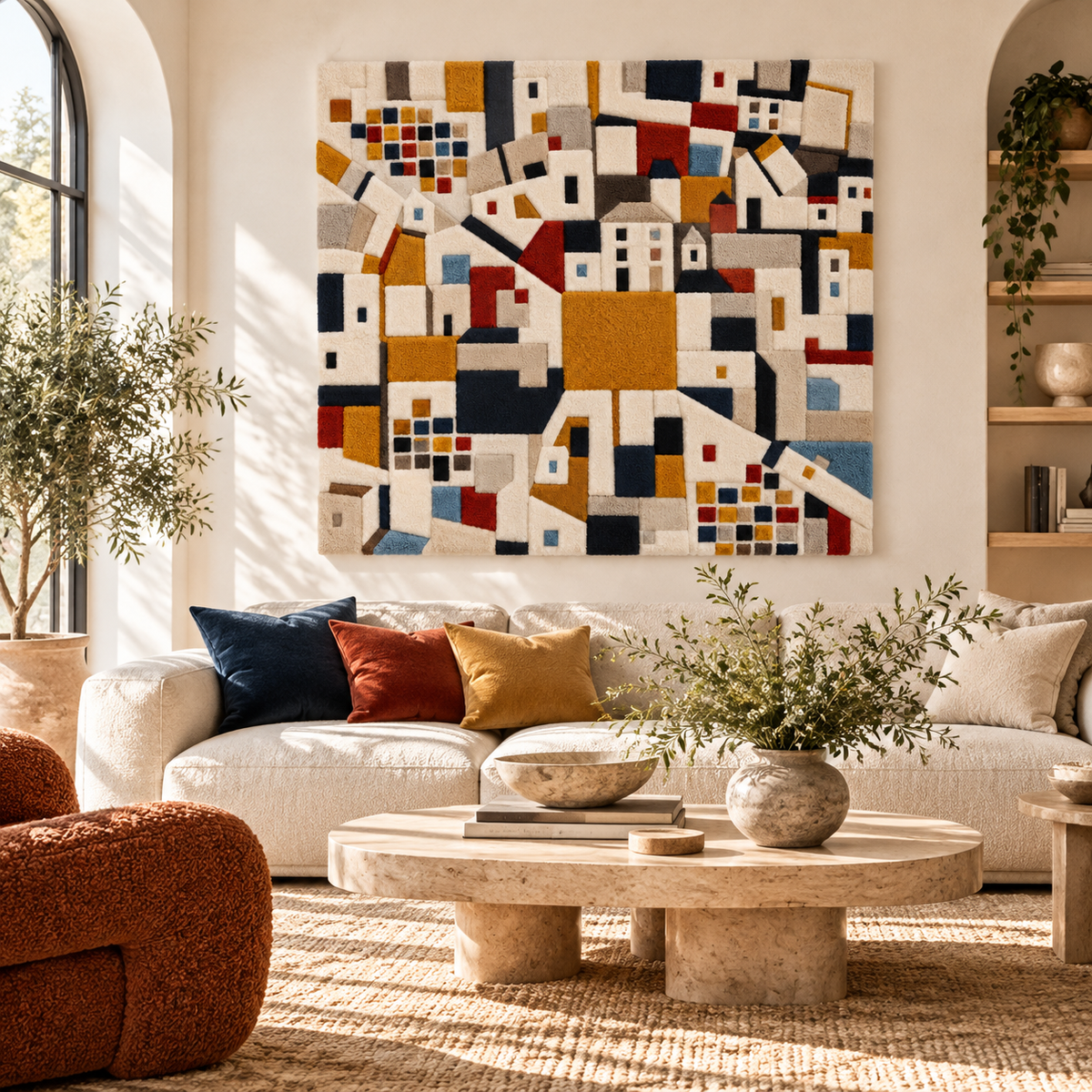 Ochre Village Mosaic by Hewn Earth Studio — room setting