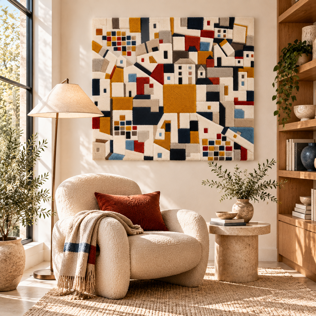 Ochre Village Mosaic by Hewn Earth Studio — room setting