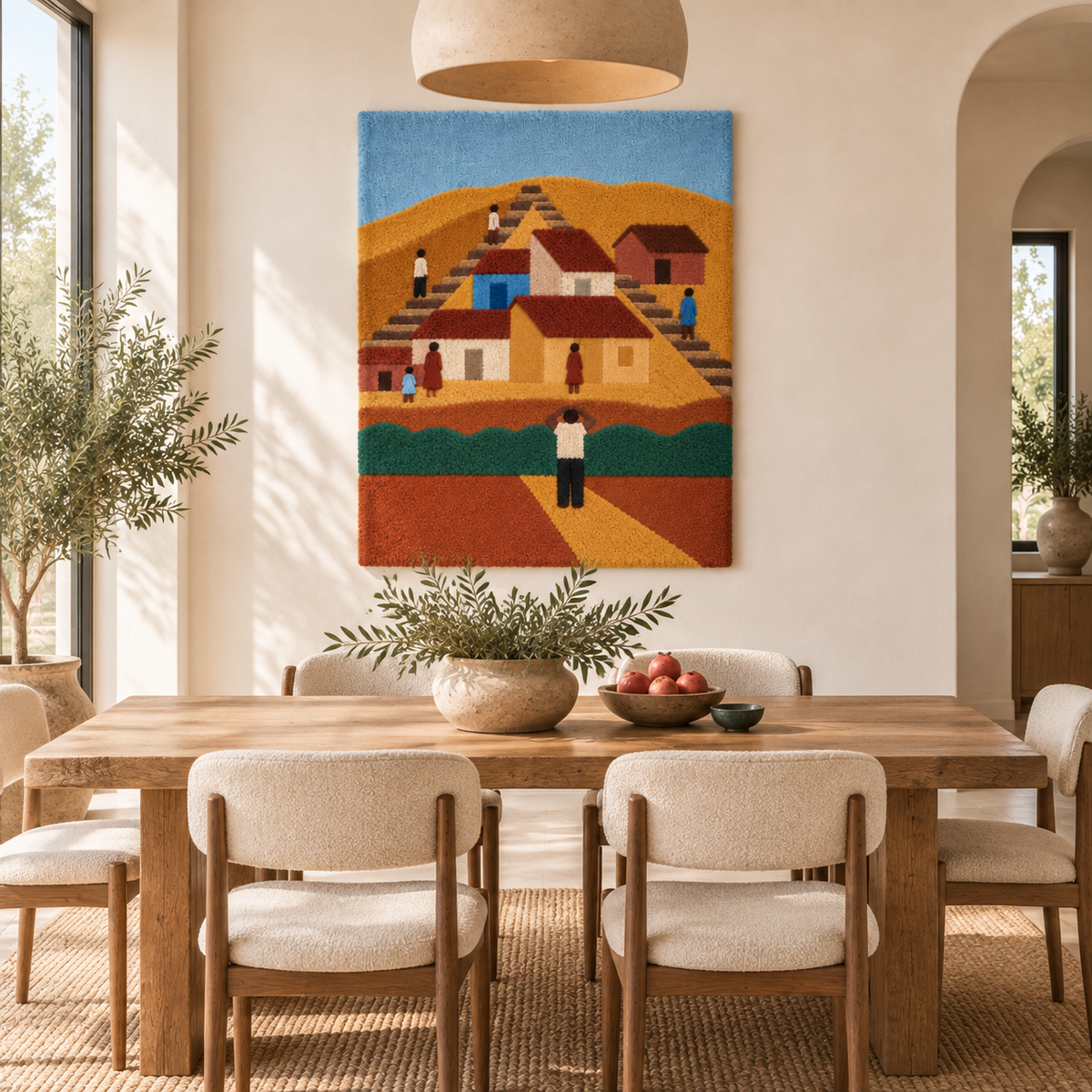 Ochre Village Stairway — room setting 2