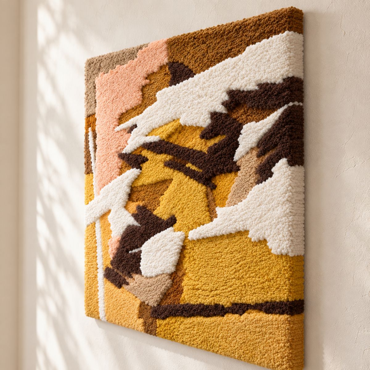 Ochre Windswept Marks — angled relief view