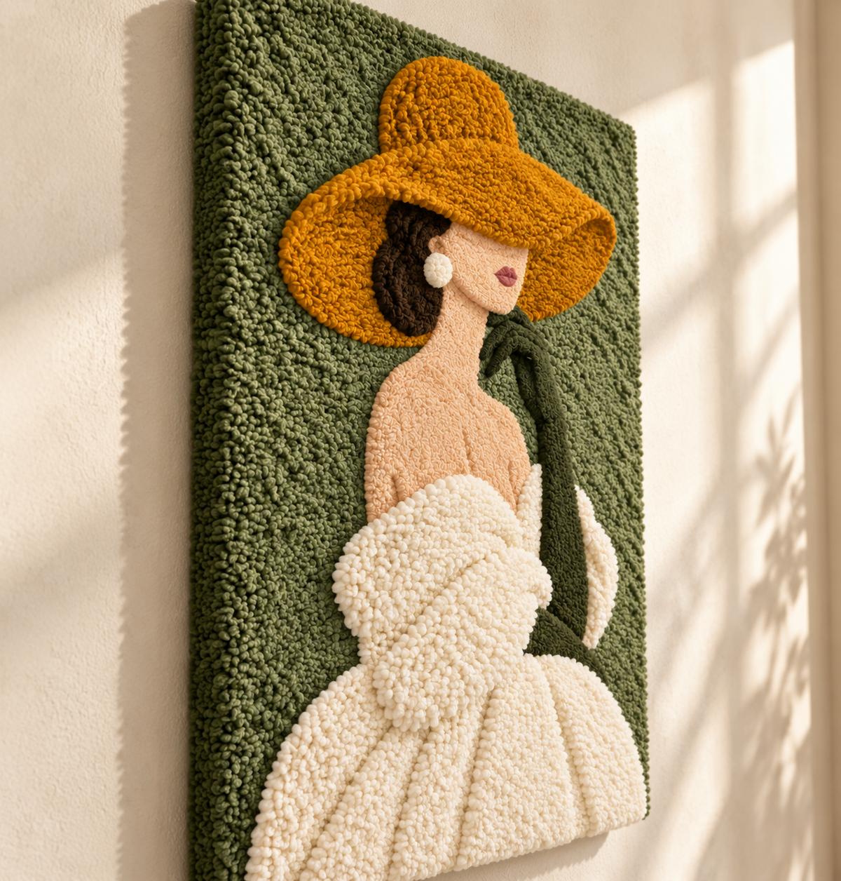 Olive Afternoon Muse — angled relief view
