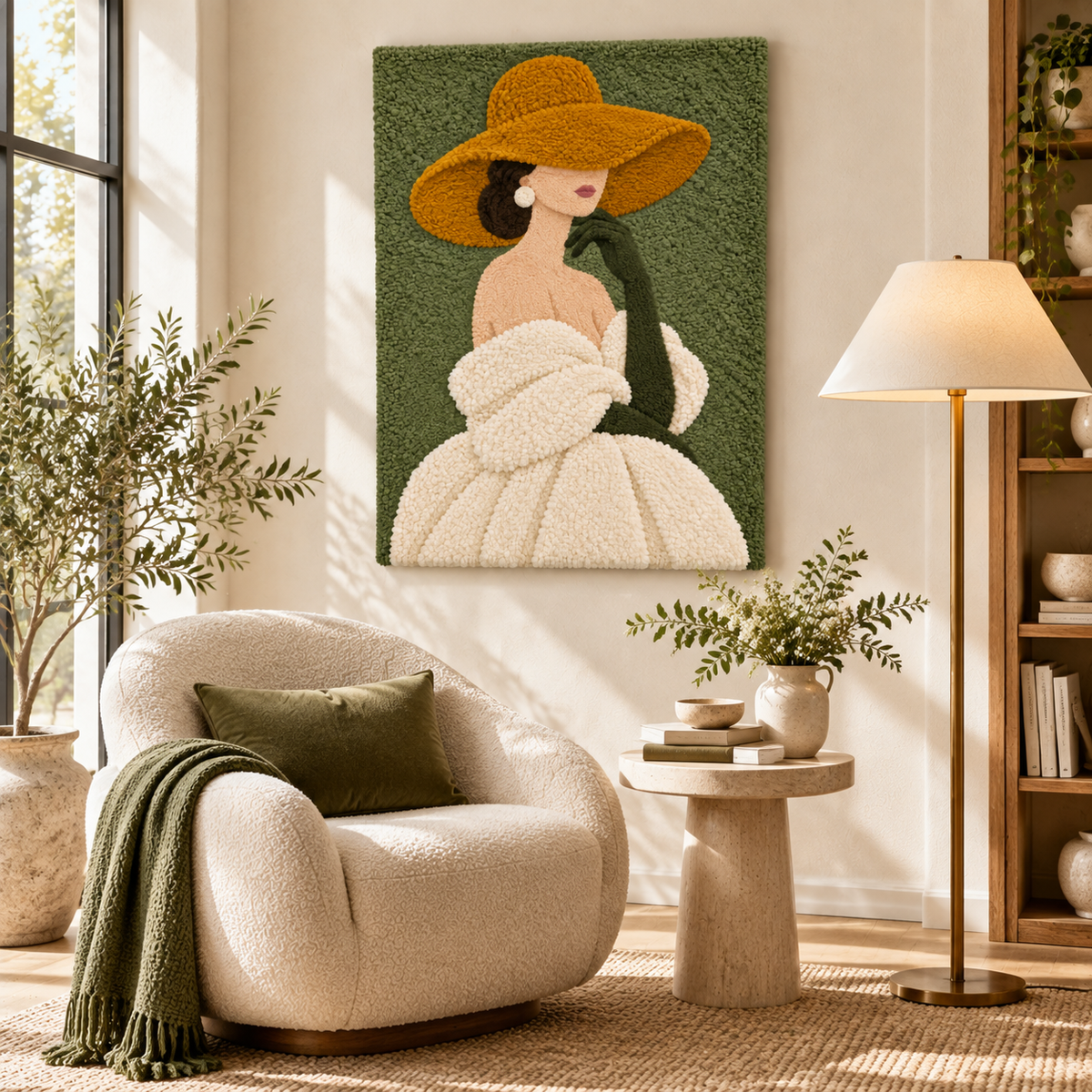 Olive Afternoon Muse — room setting 2