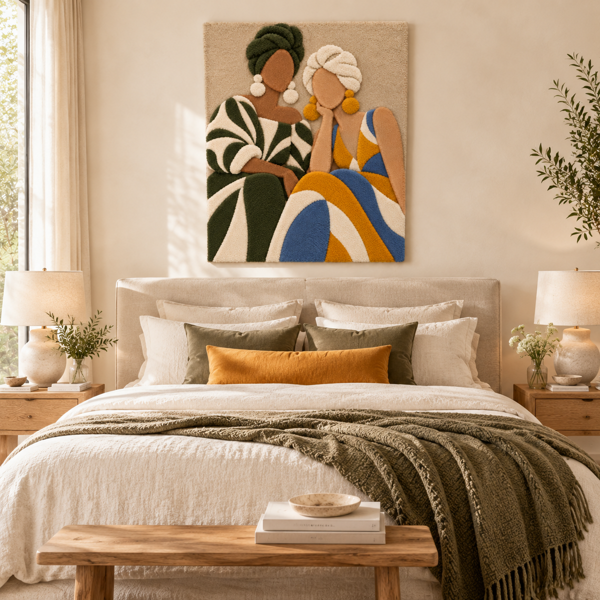 Olive and Ochre Conversation — room setting