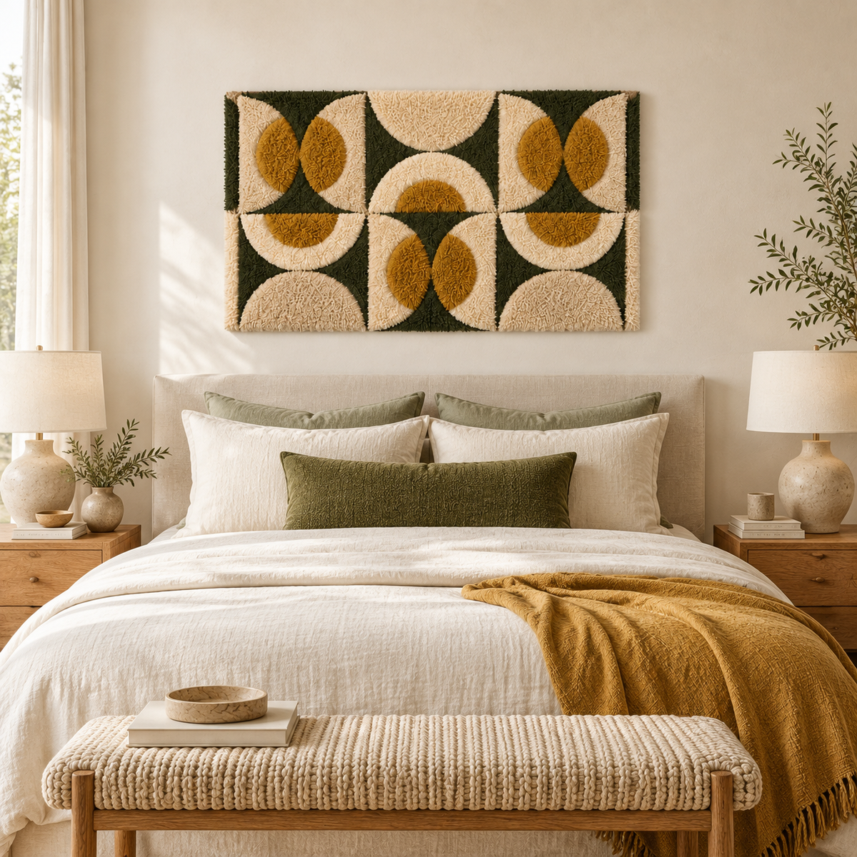 Olive and Ochre Rhythm — room setting 1