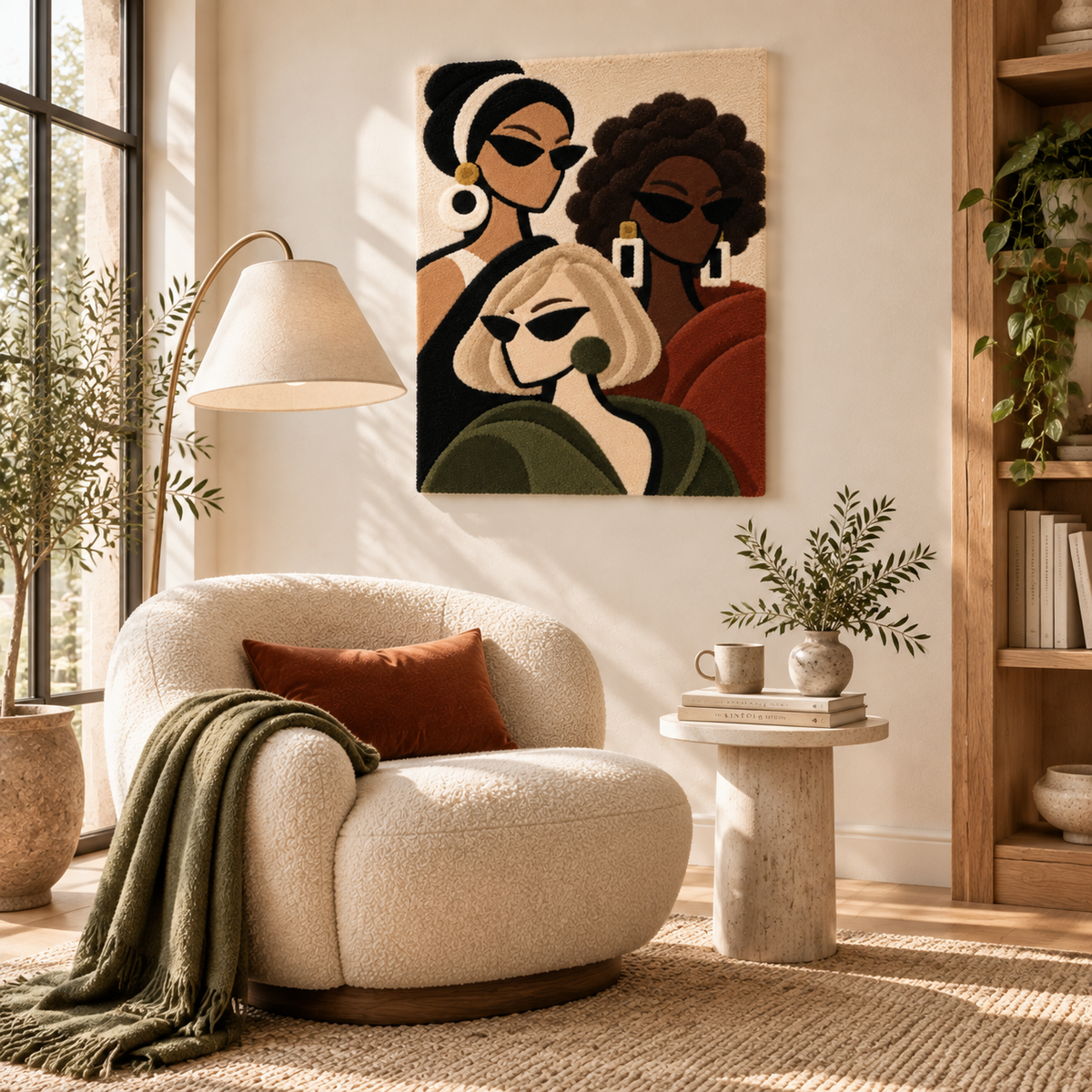 Olive and Rust Trio — room setting 2