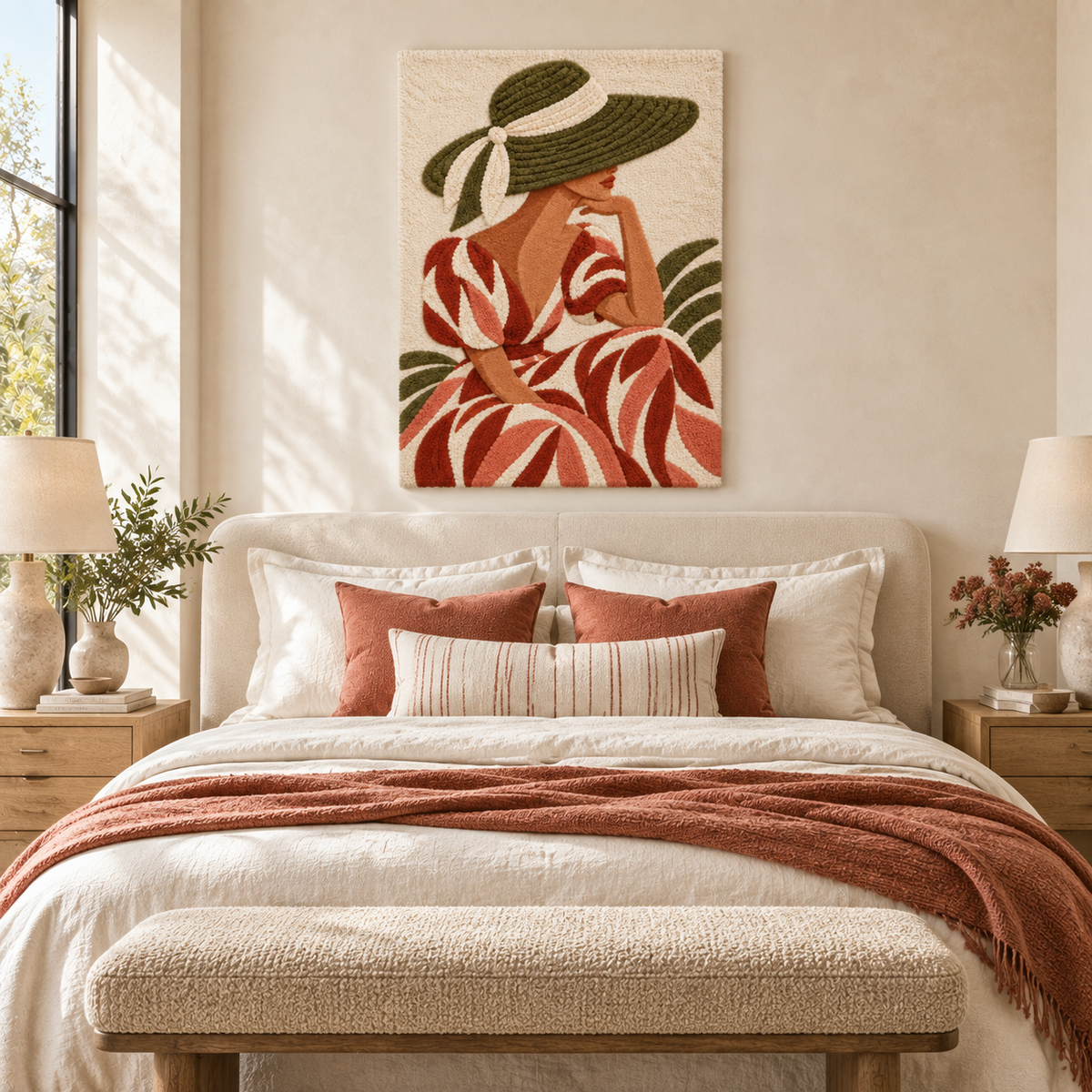 Olive Brim and Rust Leaves — room setting 1