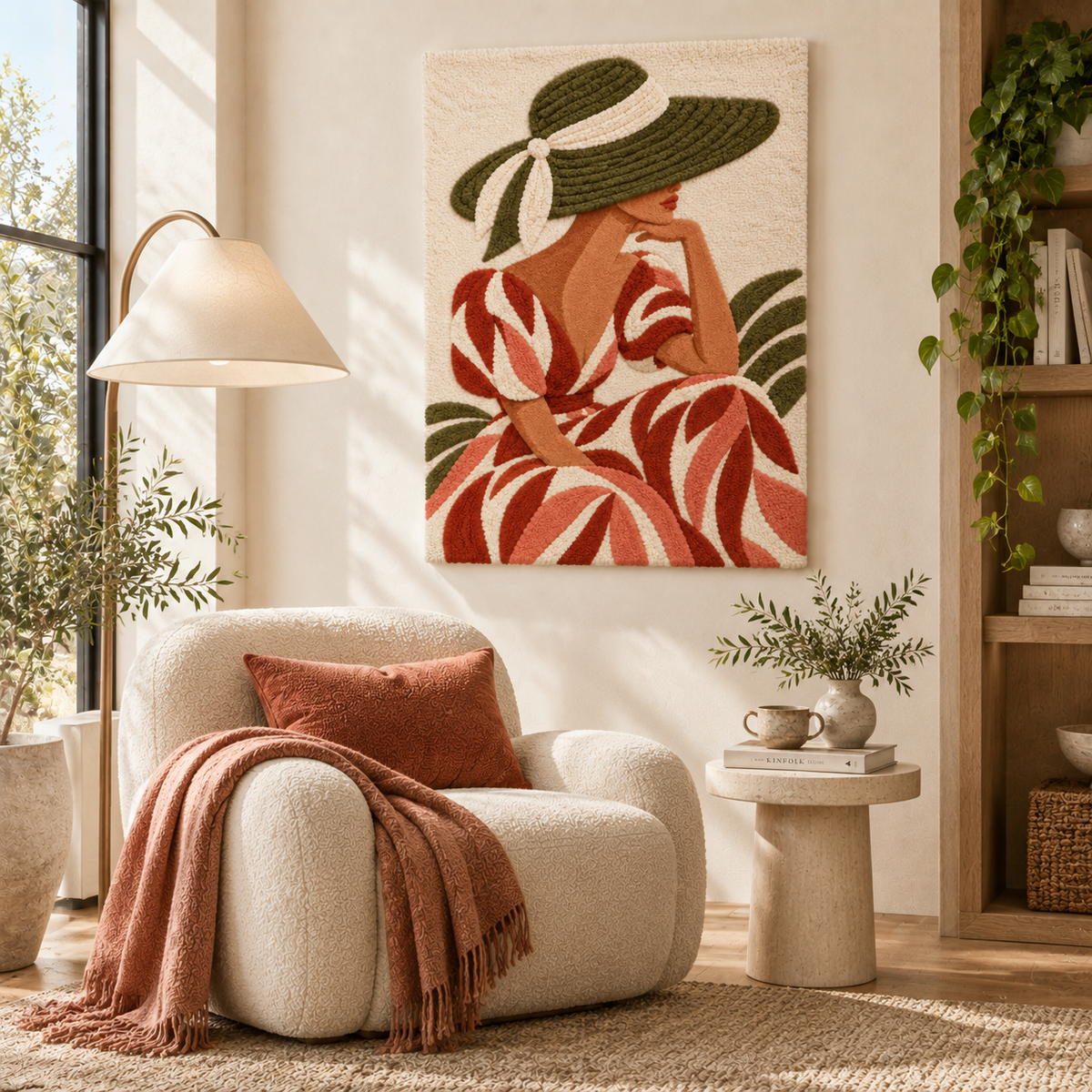 Olive Brim and Rust Leaves — room setting 2