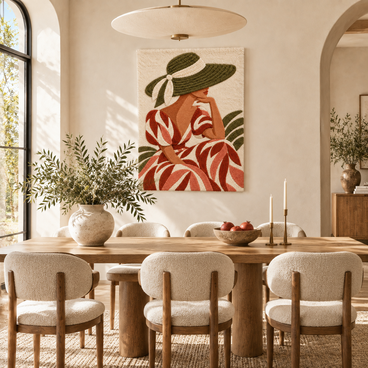 Olive Brim and Rust Leaves — room setting 3