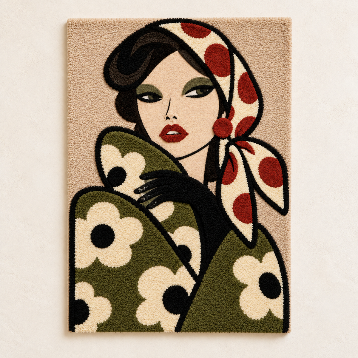 Olive Daisy Headscarf Muse — front product view [product-light]