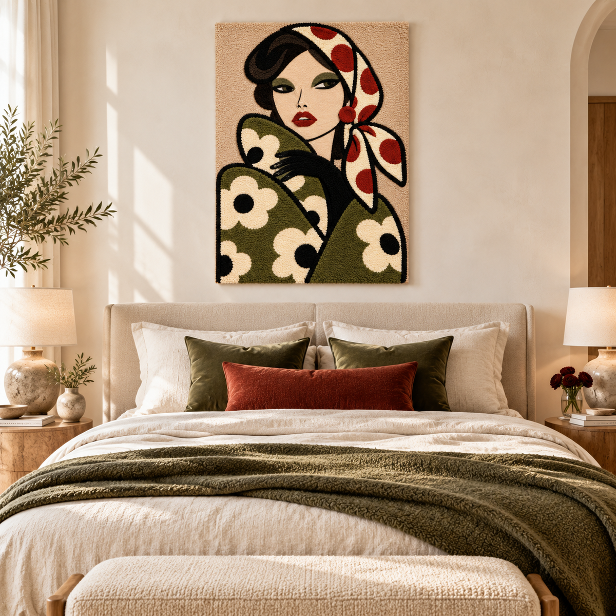 Olive Daisy Headscarf Muse — room setting 1