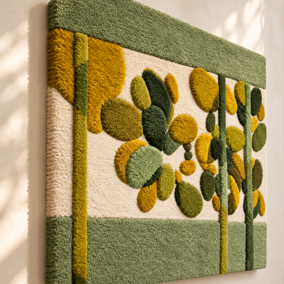 Olive Floating Leaves by Hewn Earth Studio — angled relief view