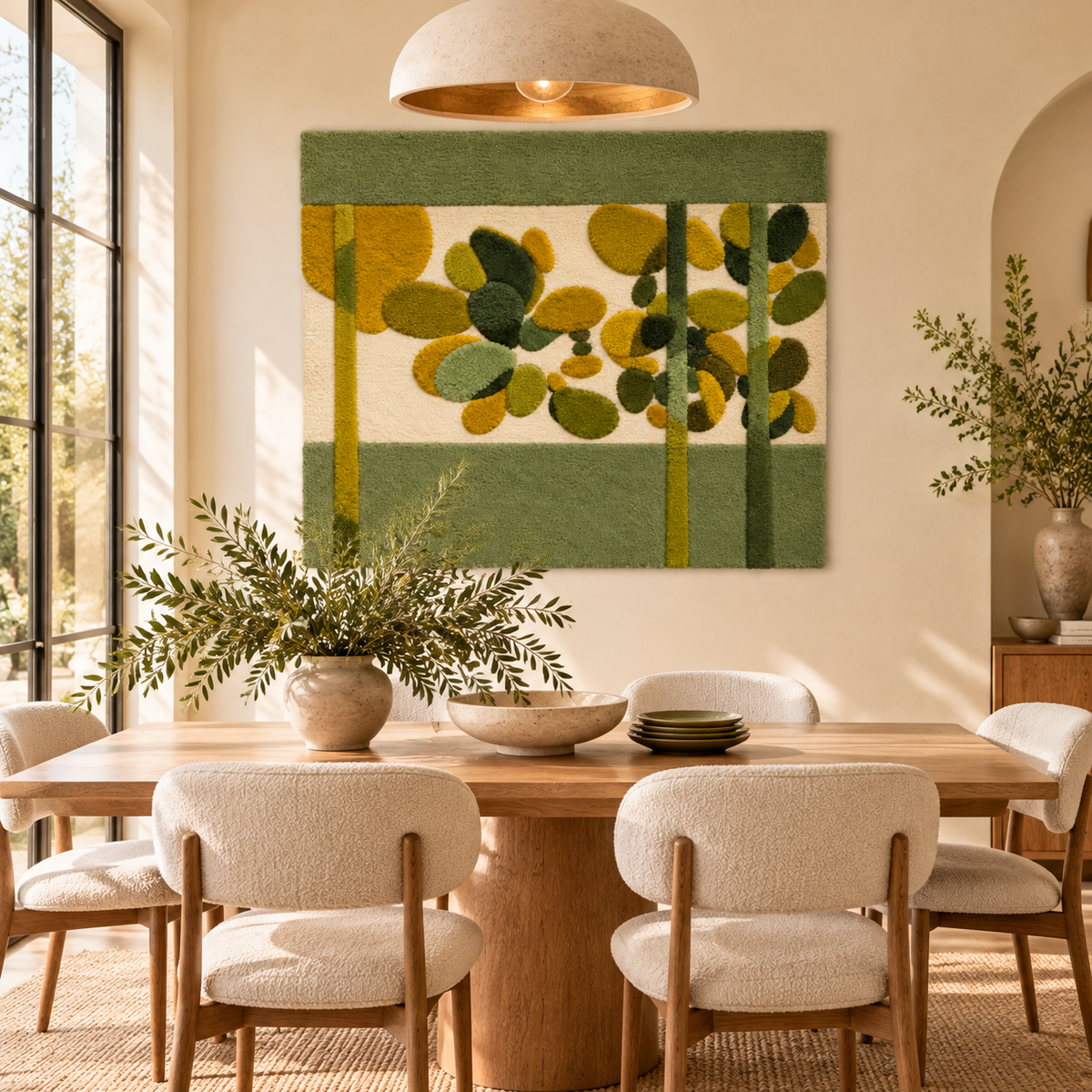 Olive Floating Leaves by Hewn Earth Studio — room setting