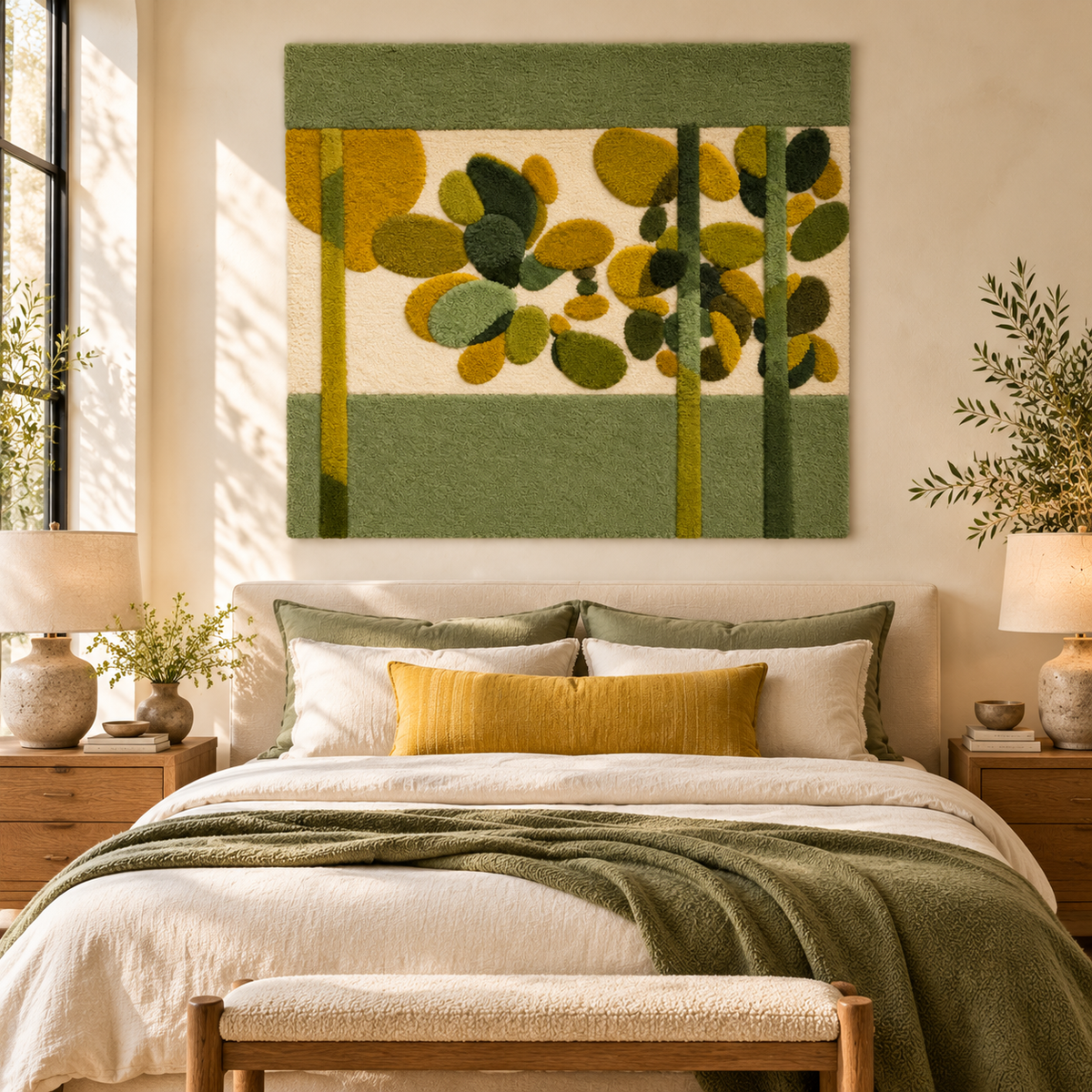 Olive Floating Leaves by Hewn Earth Studio — room setting
