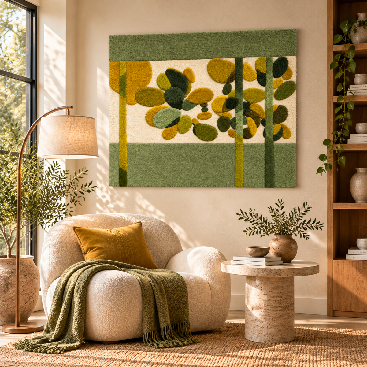 Olive Floating Leaves by Hewn Earth Studio — room setting