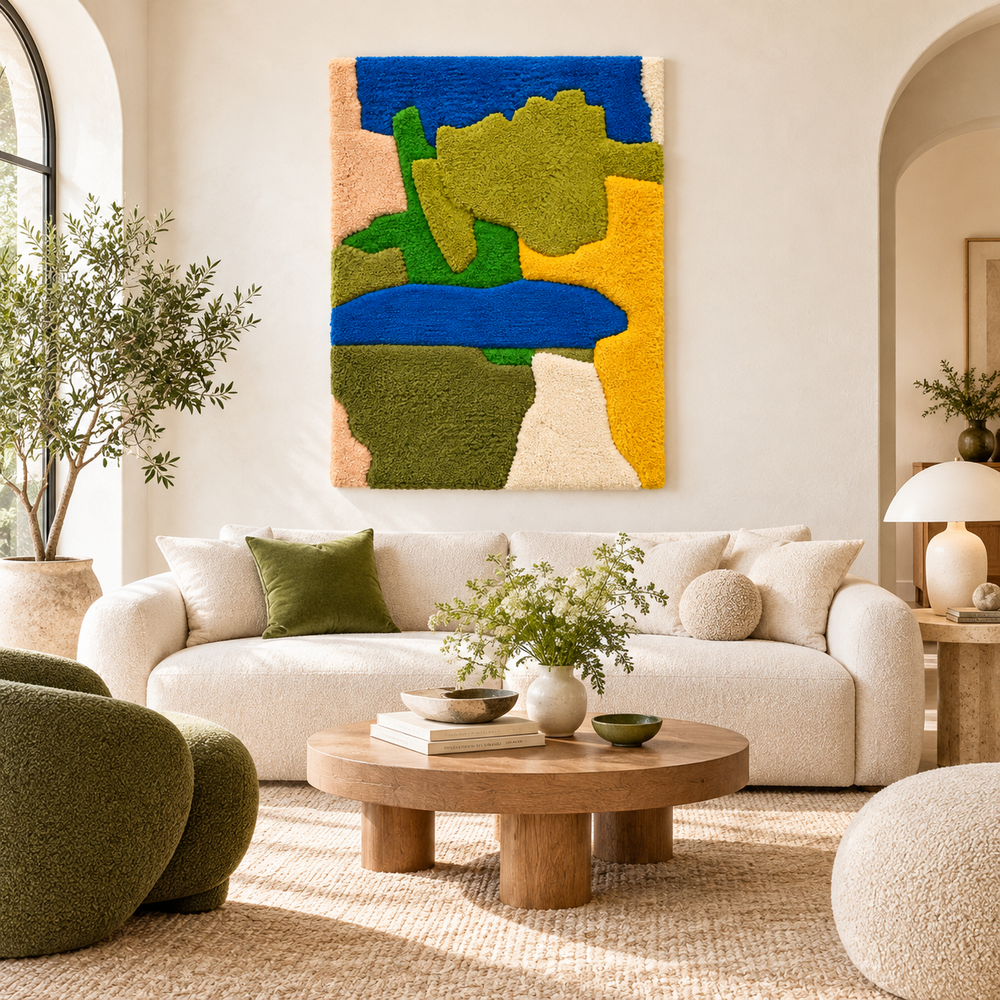 Olive Forms in Sunlight — front-facing room scene
