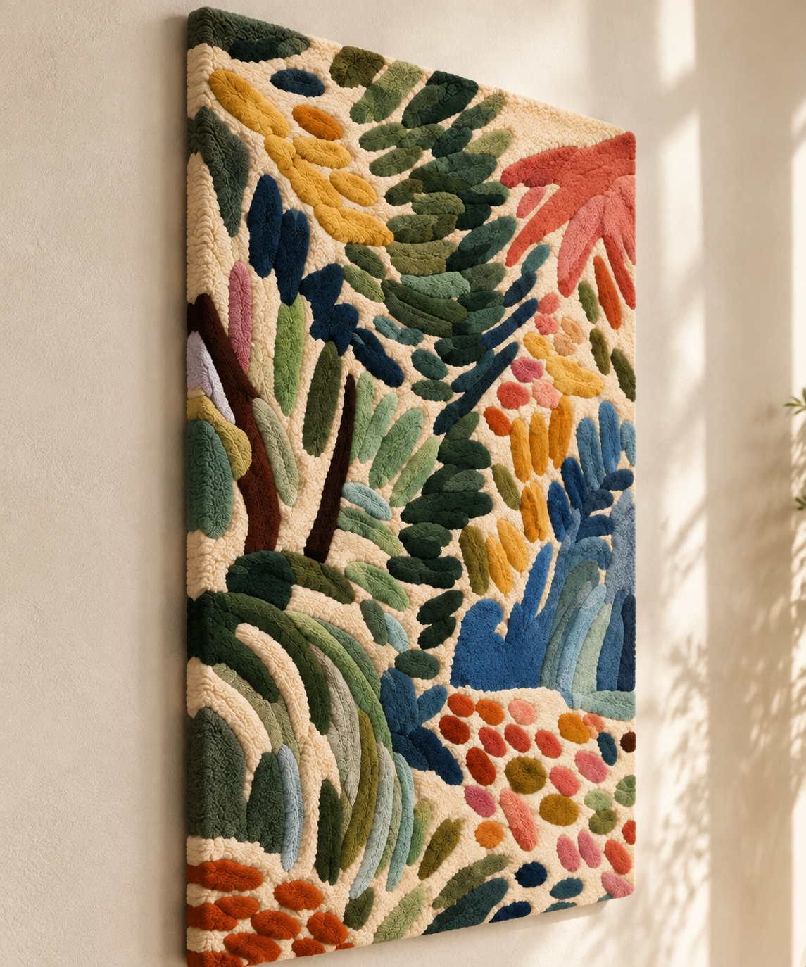 Olive Frond Mosaic — angled relief view