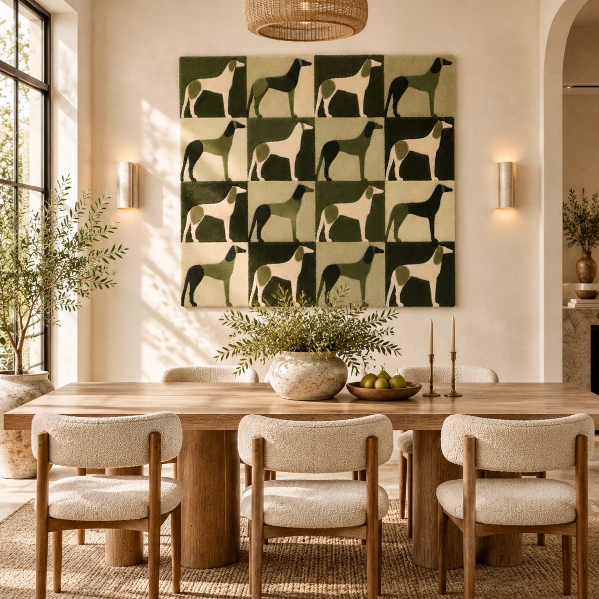Olive Greyhound Parade by Hewn Earth Studio — room setting