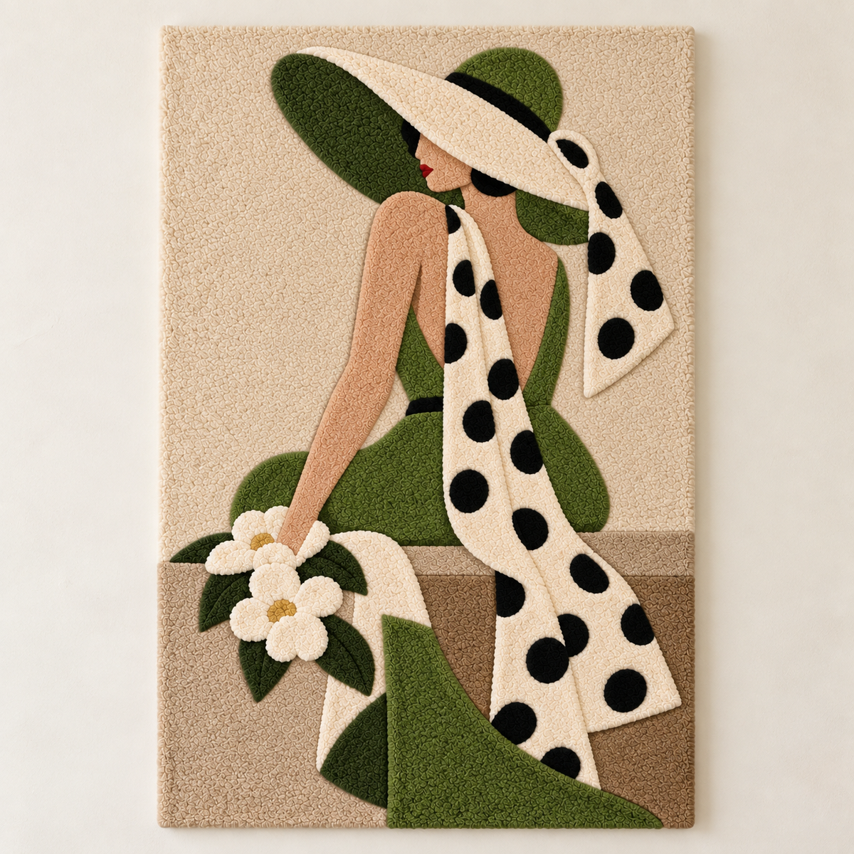 Olive Hat and Polka Dot Scarf — front product view [product-light]