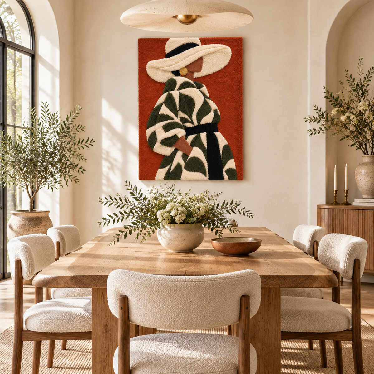 Olive Leaf Coat Muse — room setting 3