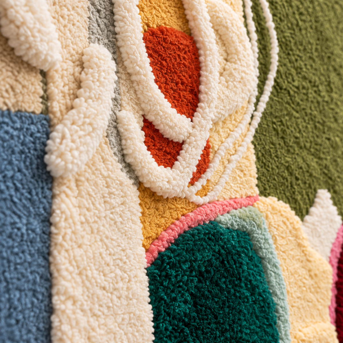 Olive Studio Vessels — tufted wool texture detail