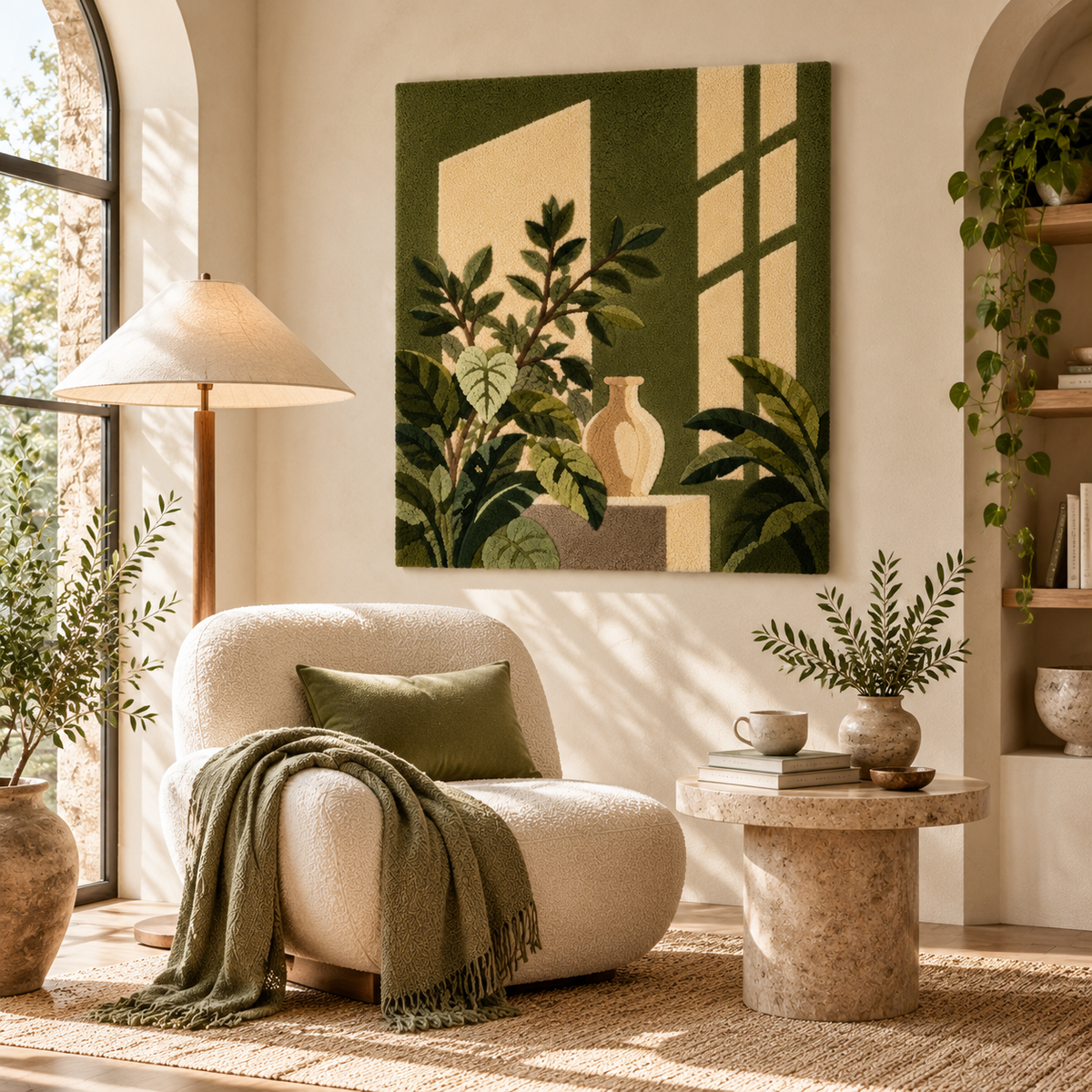 Olive Window Stillness by Hewn Earth Studio — room setting