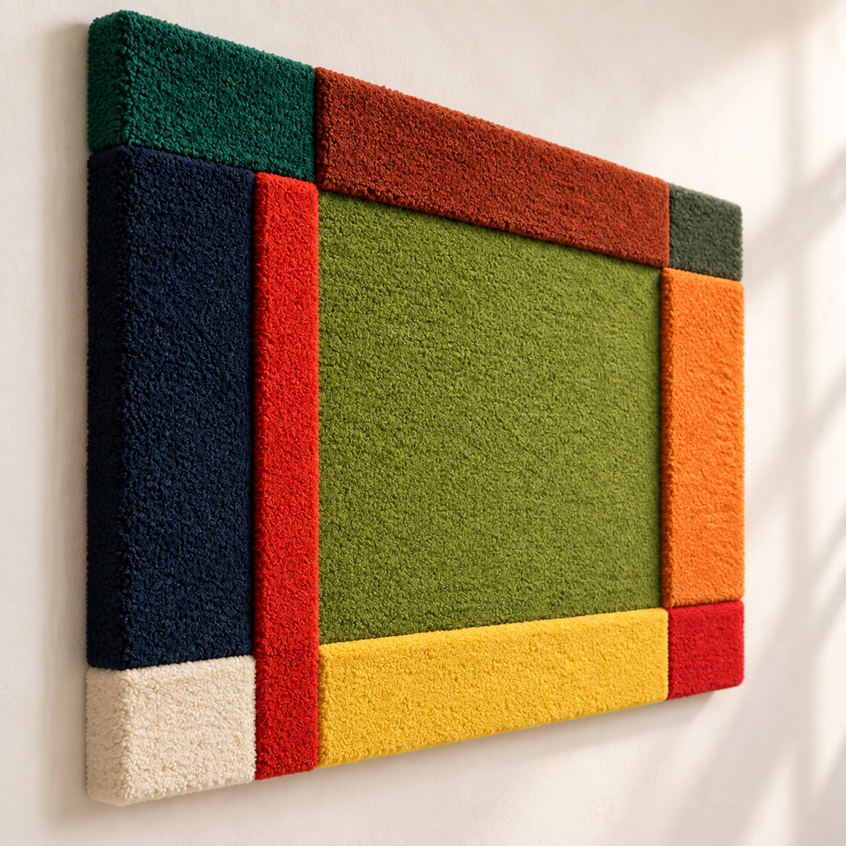 Olive Window with Sunset Borders — angled relief view