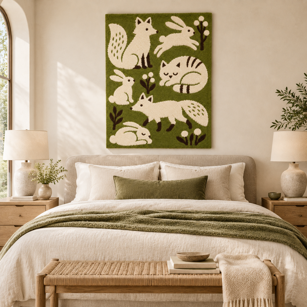 Olive Woodland Friends — room setting 1
